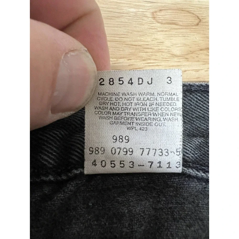 Levi’s 505 40x32 Distressed Regular Fit Straight‎ Leg Black Denim Vintage…